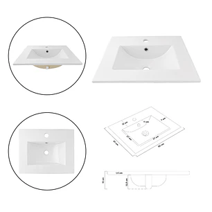 Combo Placa Lavamanos 53x46 + Griferia Agua Fría + Push C660