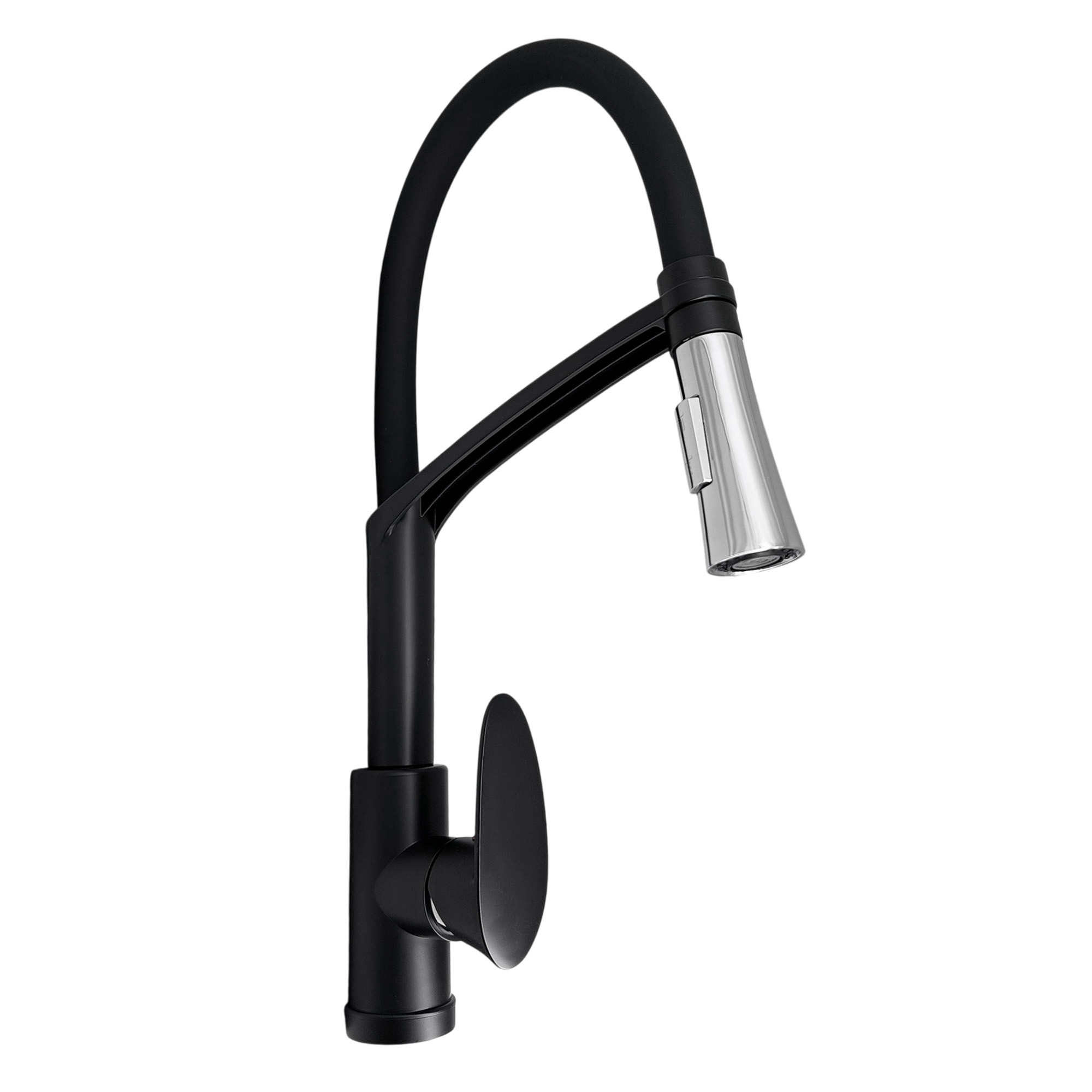 Griferia Lavaplatos Mezclador Negro Cuello Flexible Negro