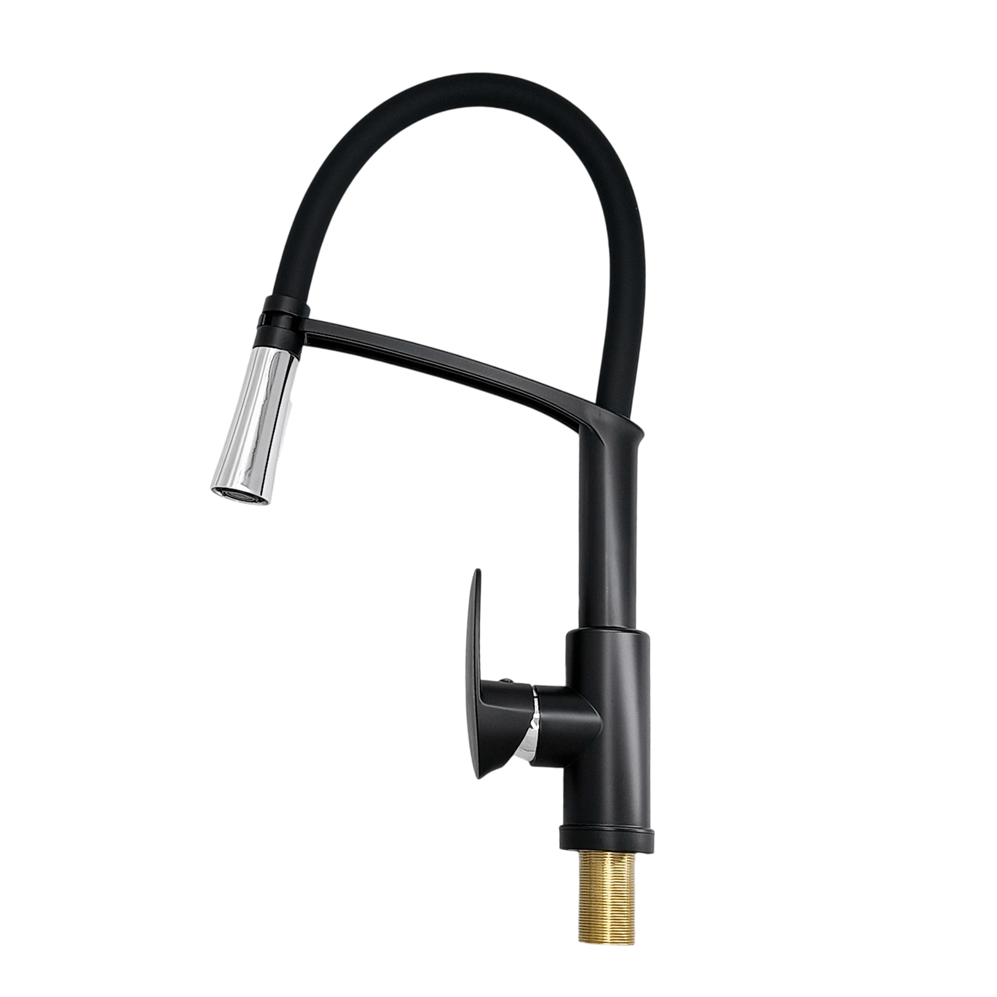 Griferia Lavaplatos Mezclador Negro Cuello Flexible Negro