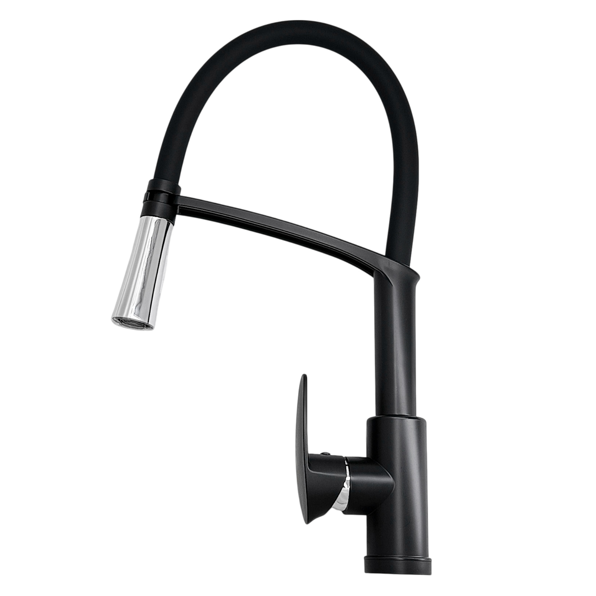 Griferia Lavaplatos Mezclador Negro Cuello Flexible Negro