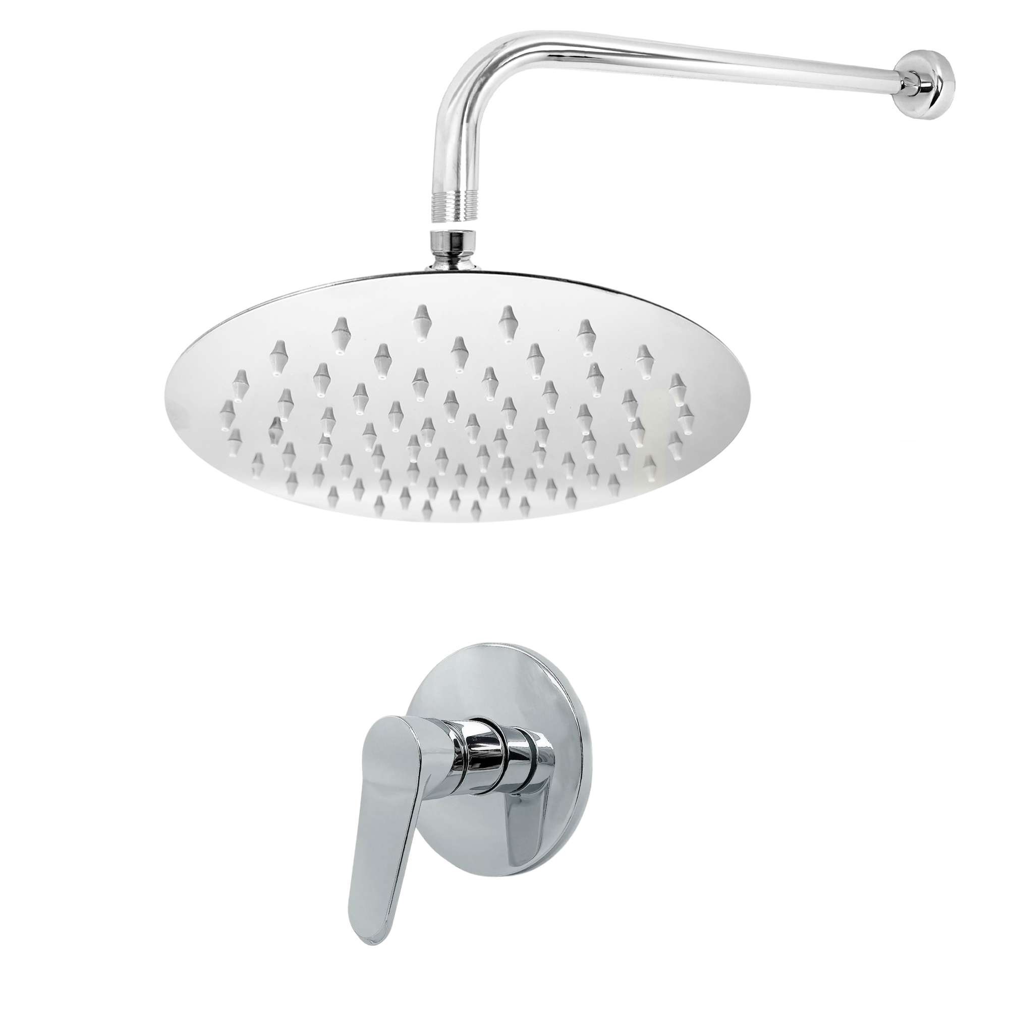 Combo Ducha Redonda 20CM Cromada + Brazo 40 CM + Mezclador 12CM Colombia