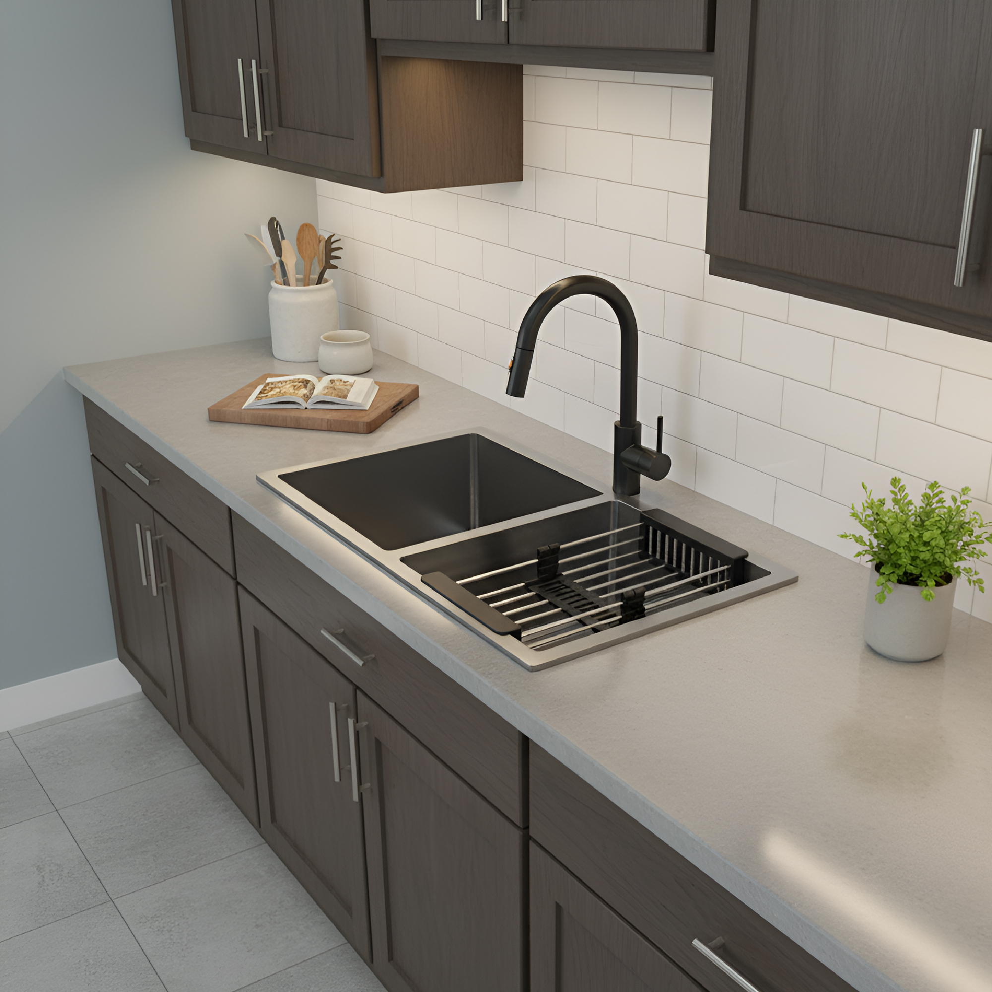 Lavaplatos Luxury Negro Acero Inoxidable