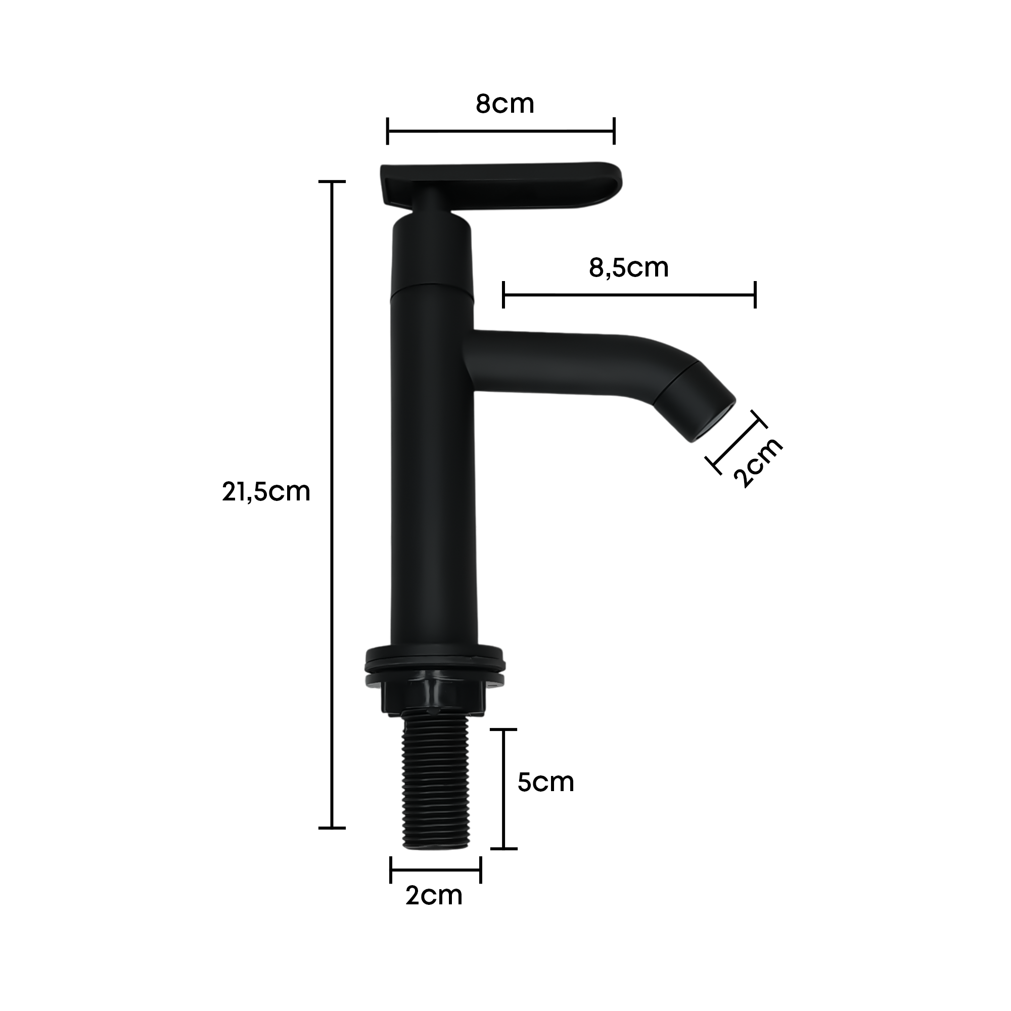 Griferia Baja Para Lavamanos Agua Fria Negra ABS