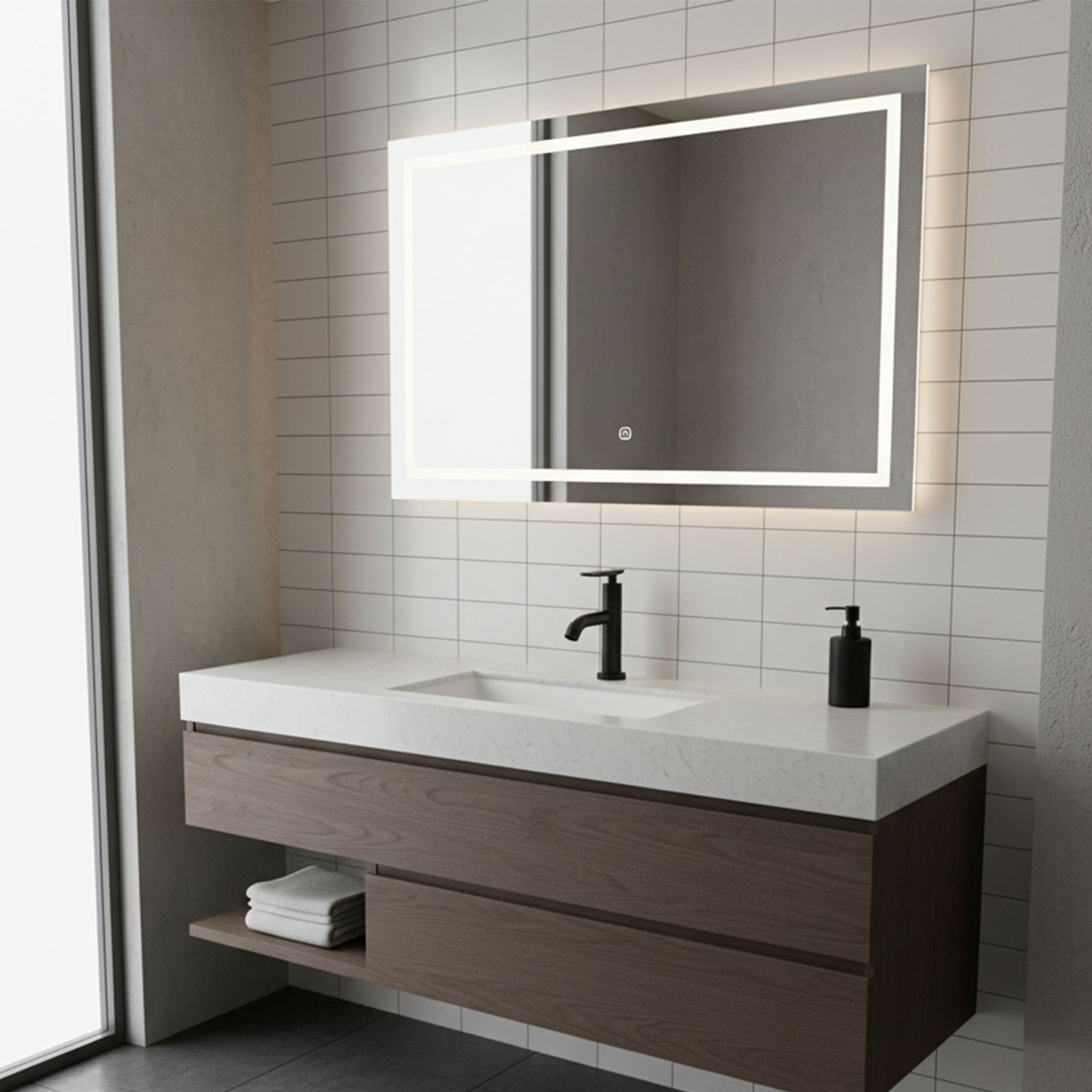 Griferia Baja Para Lavamanos Agua Fria Negra ABS