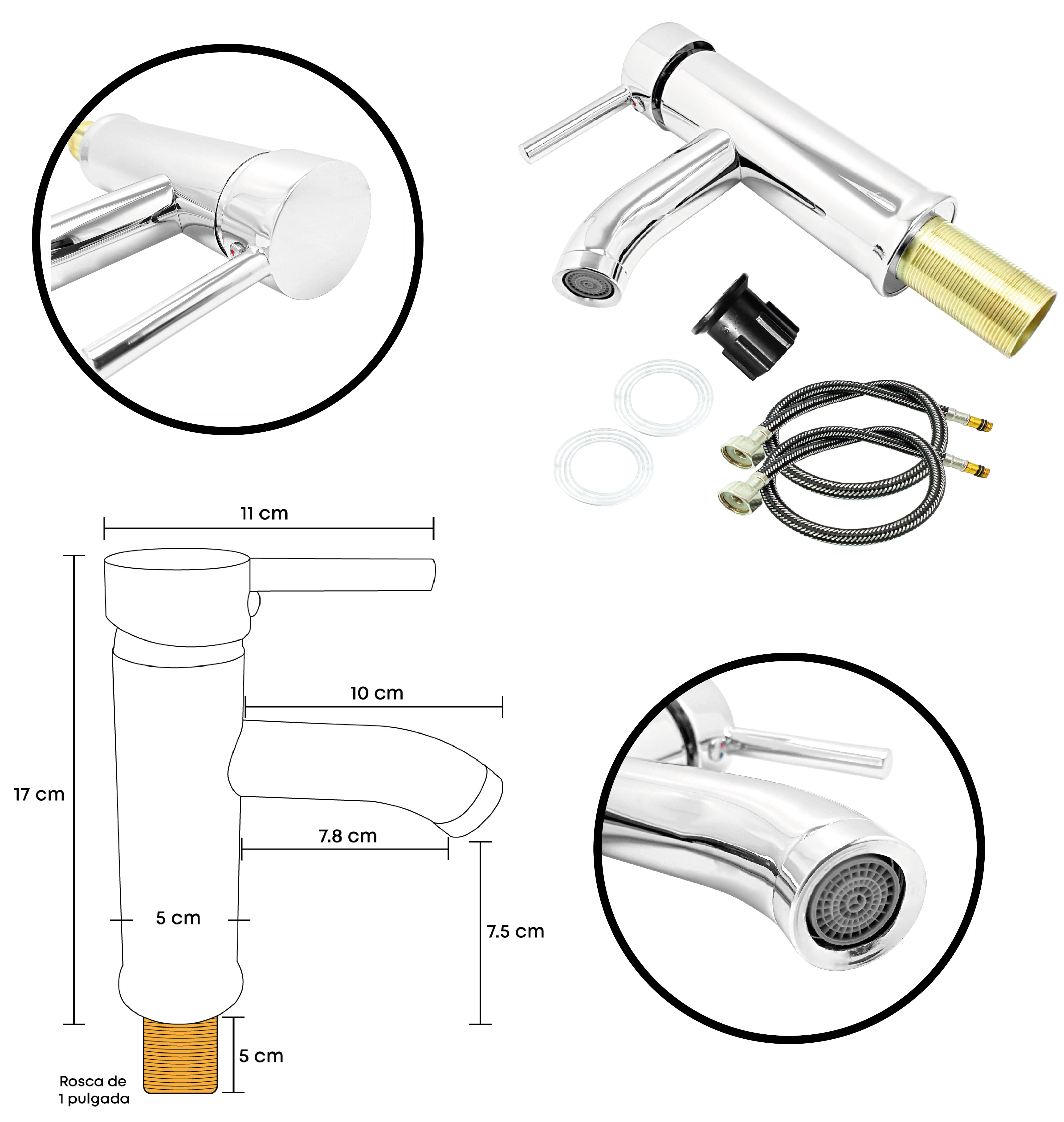 Combo Placa Lavamanos 71x46 +griferia +push Integrado C289