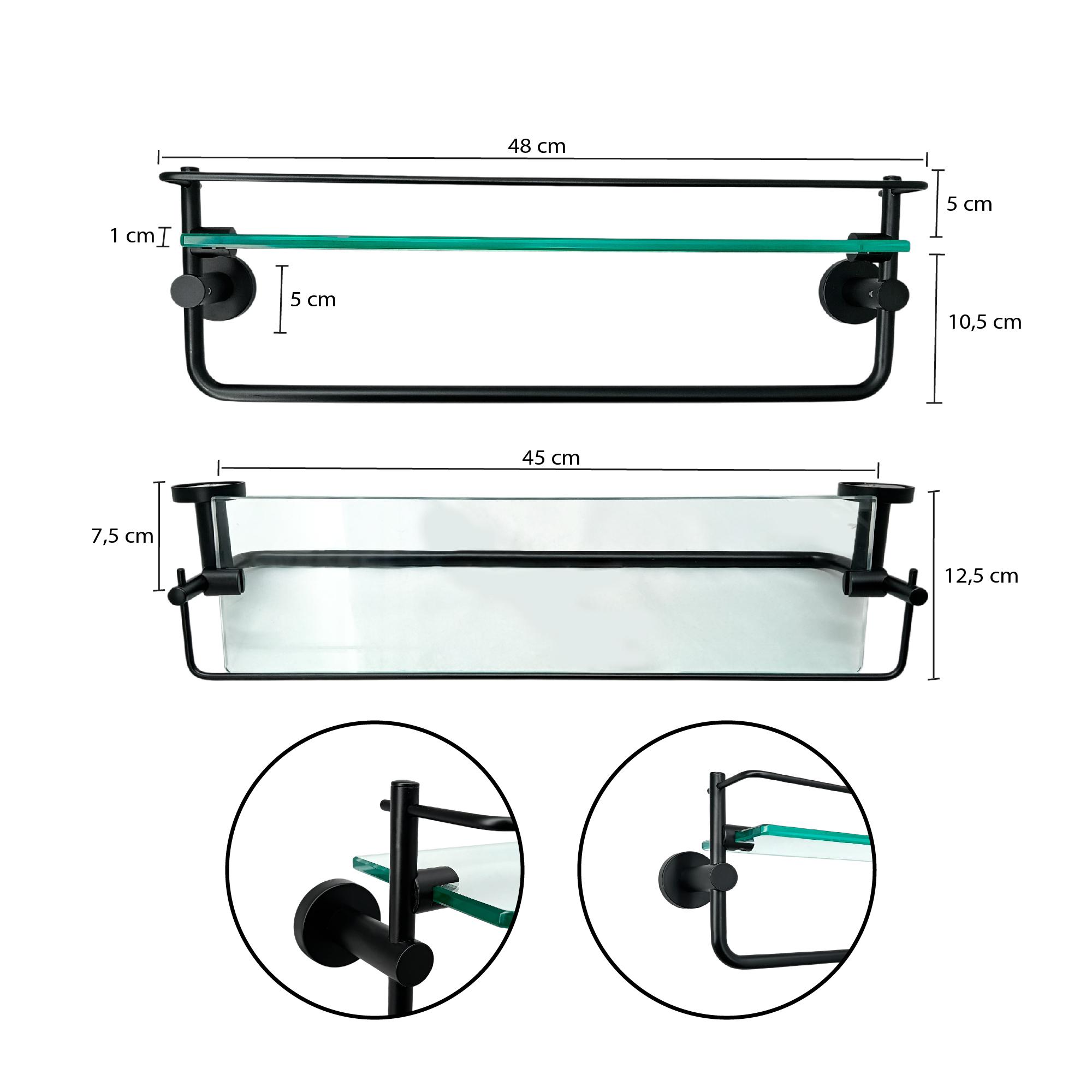 Organizador Vidrio/acero Negra Ccol