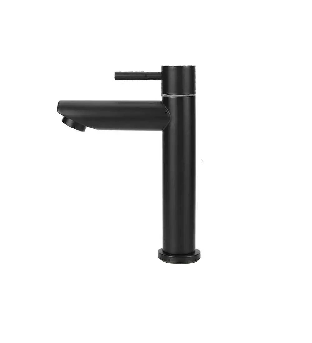 Combo Lavamanos Sobreponer + Griferia Agua Fría Negra C1185