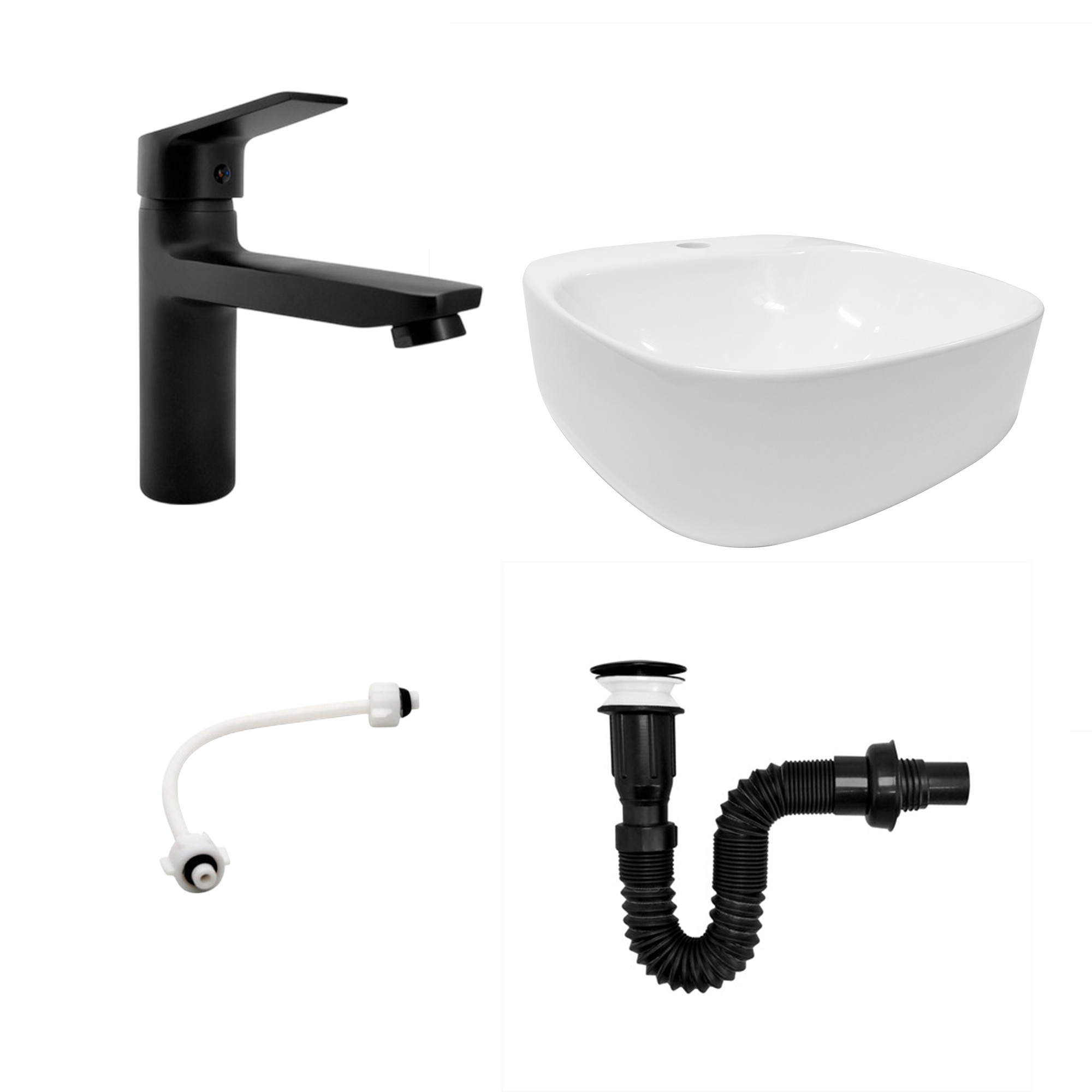 Combo Lavamanos Sobreponer + Grifería Mezclador + Push + Sifón