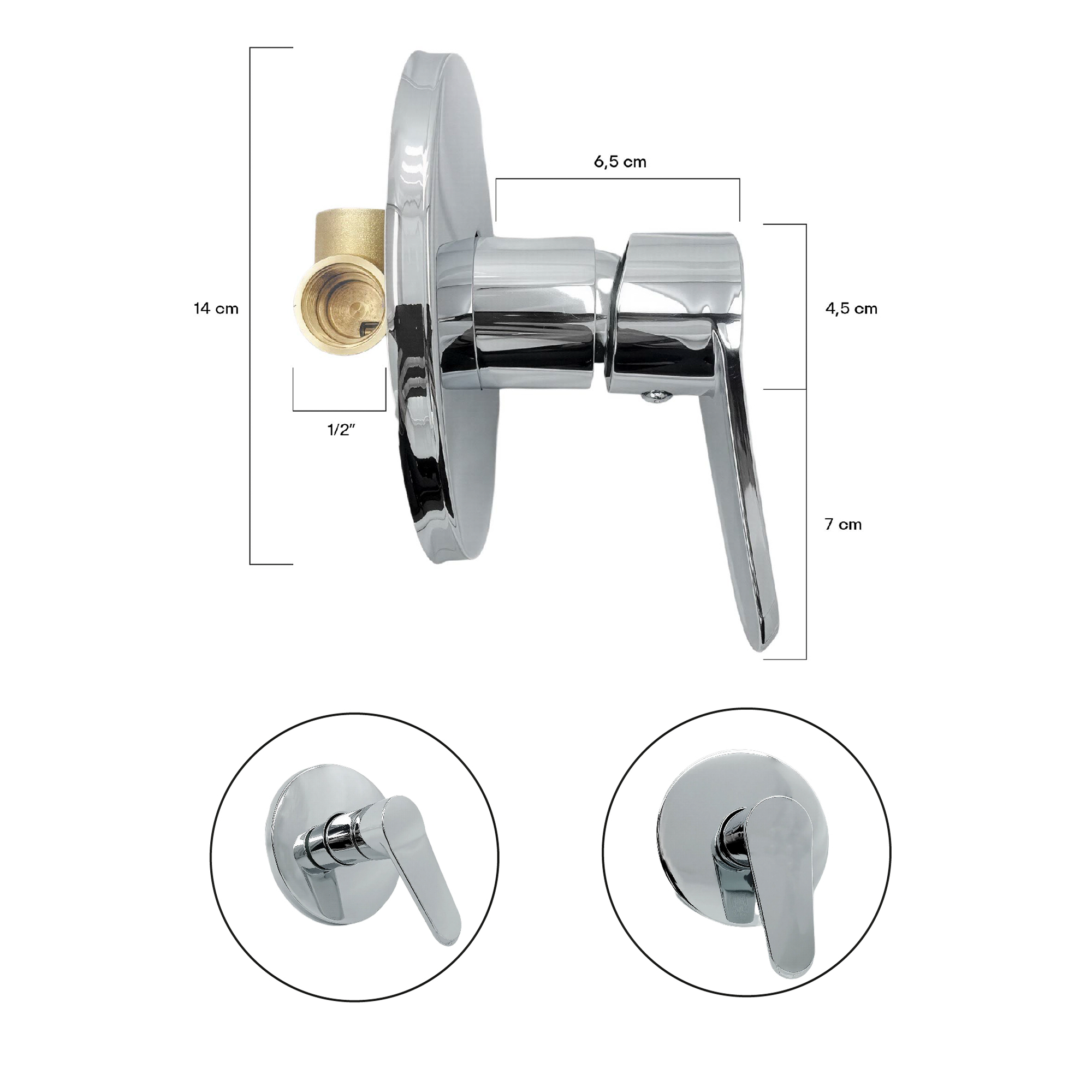 Combo Ducha Cuadrada 15CM Cromada + Brazo 40 CM  + Mezclador De Ducha Colombia