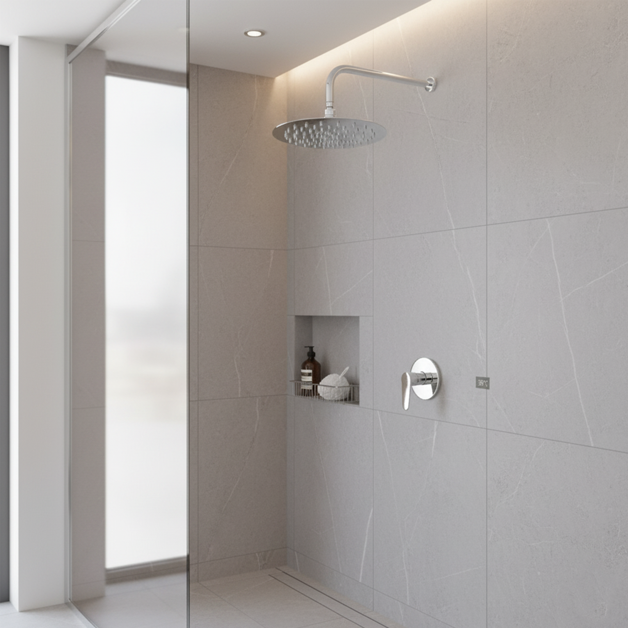 Combo Brazo Ducha 30CM  Ducha Redonda 15CM + Mezcladora Colombia 