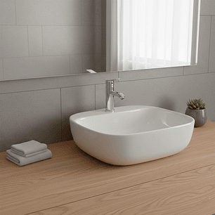 Combo Lavamanos Sobreponer + Griferia Mezclador Baja C1189