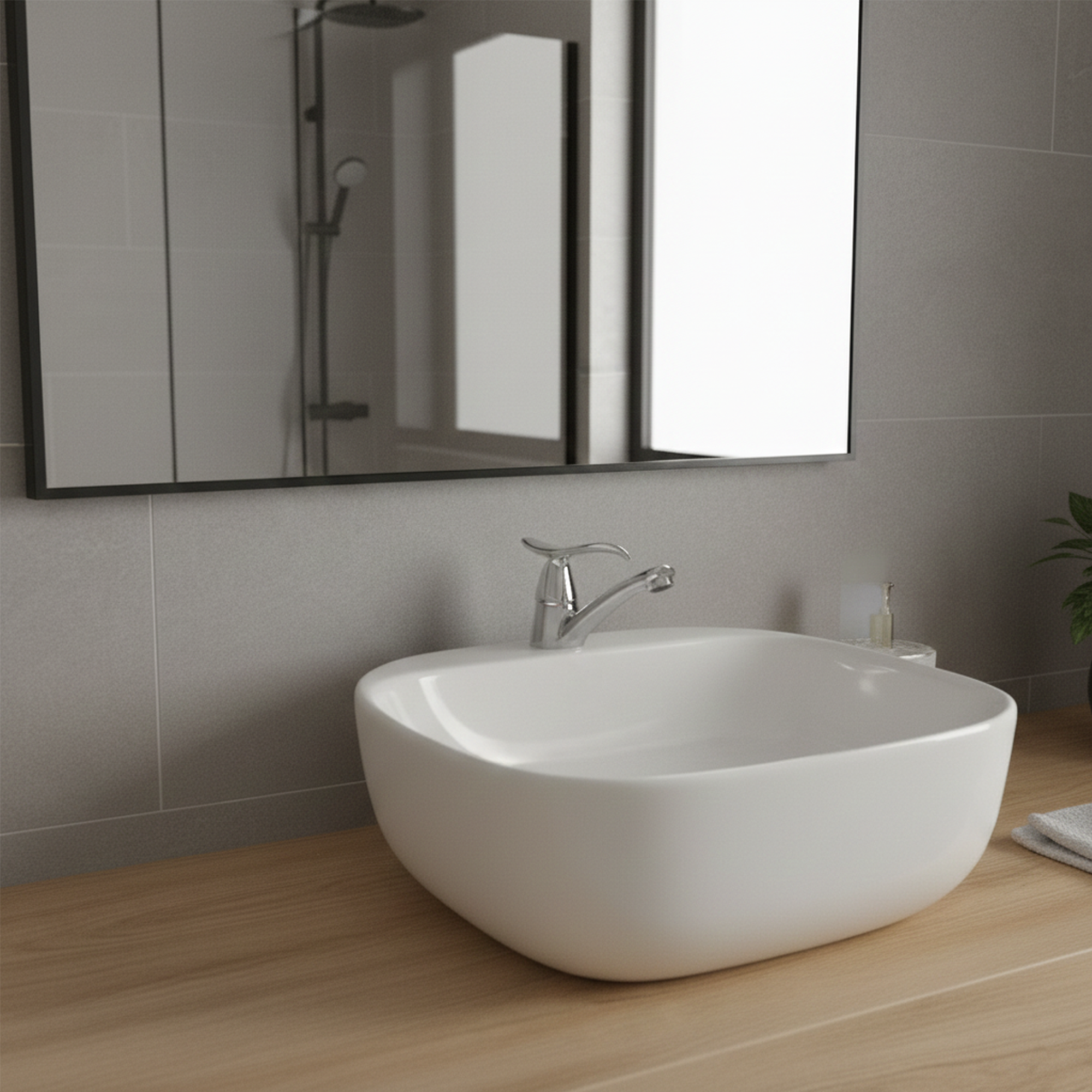 Combo Lavamanos Sobreponer + Grifería Agua Fría ABS + Push + Sifón