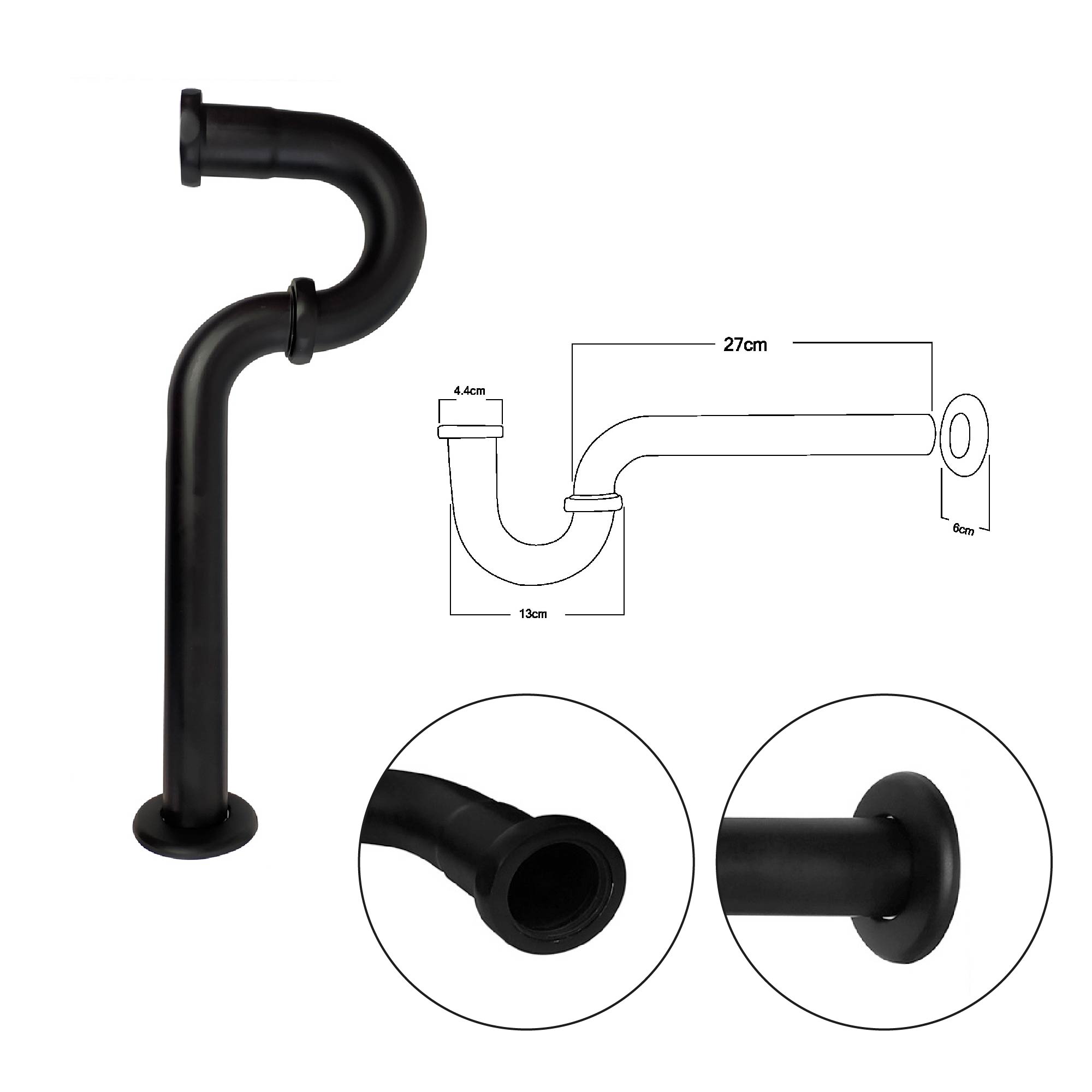 Combo Lavamanos Sobreponer + Griferia Agua Fria Negro C1180 Blanco Brillante