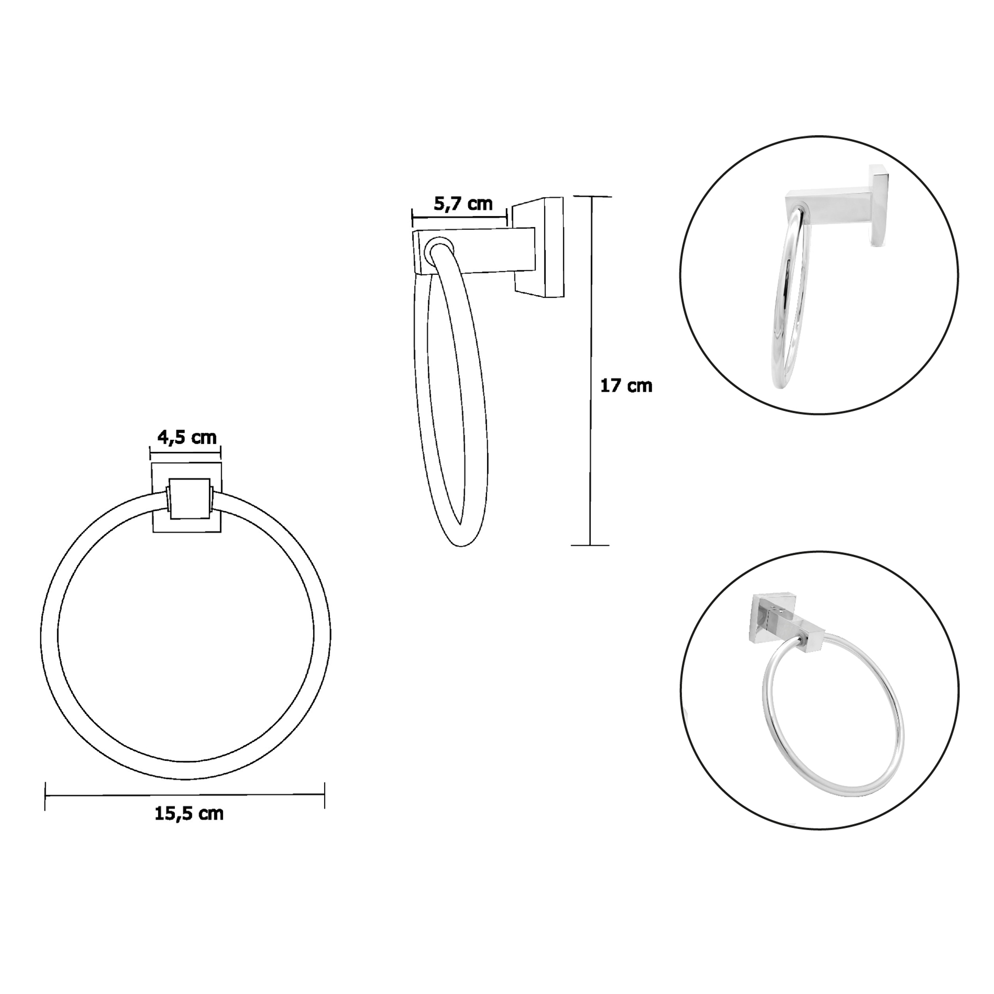 Pack Por 2 Toallero Cromado CCOL-1201