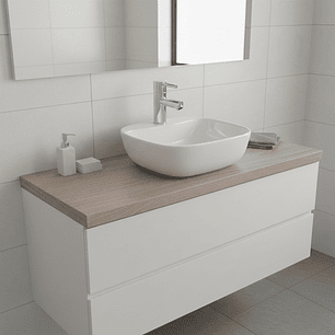 Combo Lavamanos Sobreponer + Griferia Mezclador Baja C1192