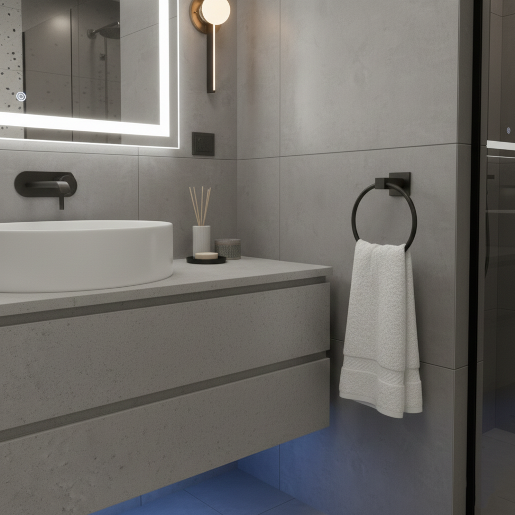 Pack Por 2 Toallero Negro CCOL-1202