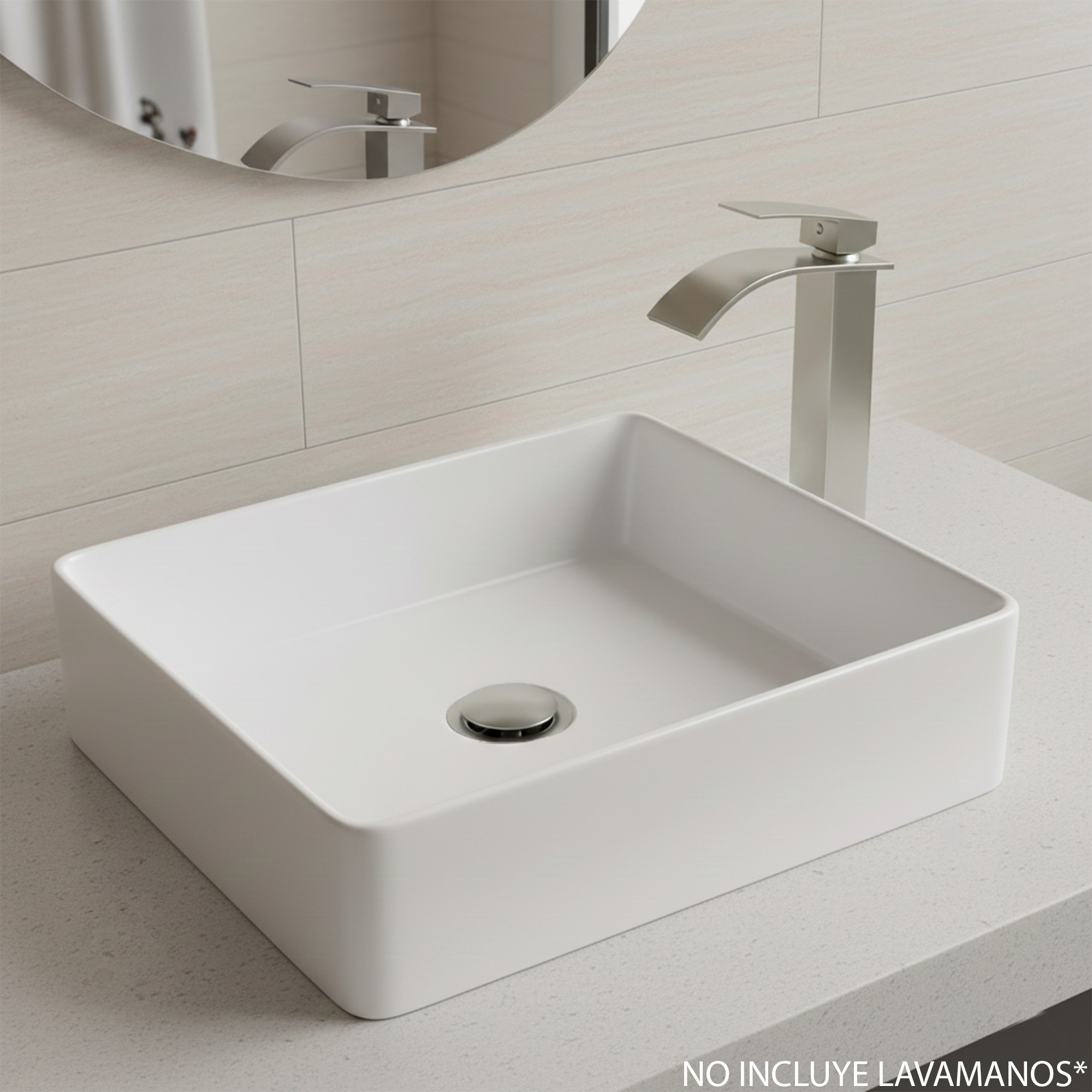 Set Grifería Inox Mezclador + Desague Sin Rebose C1194