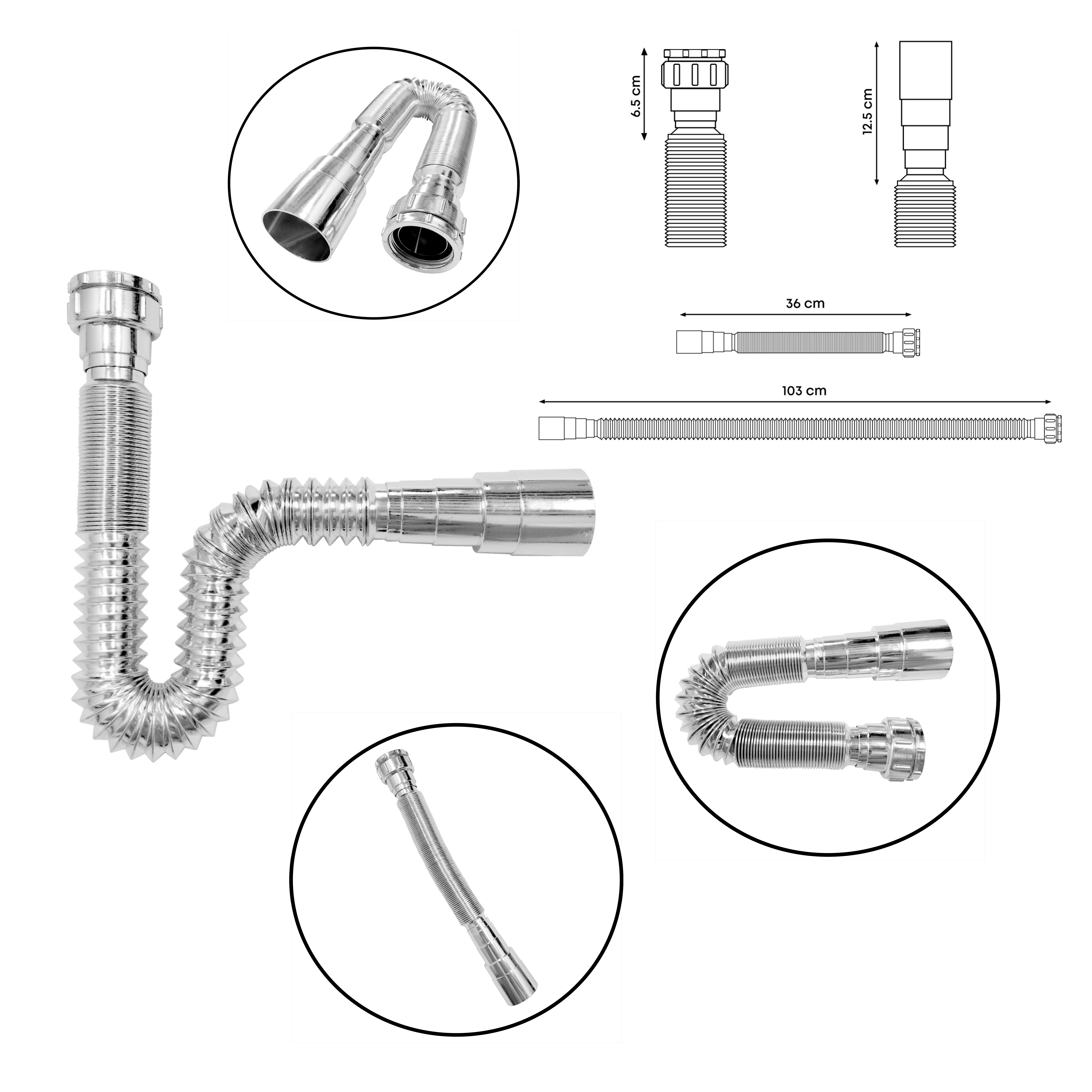 Set Grifería Inox Mezclador + Desague Sin Rebose C1196