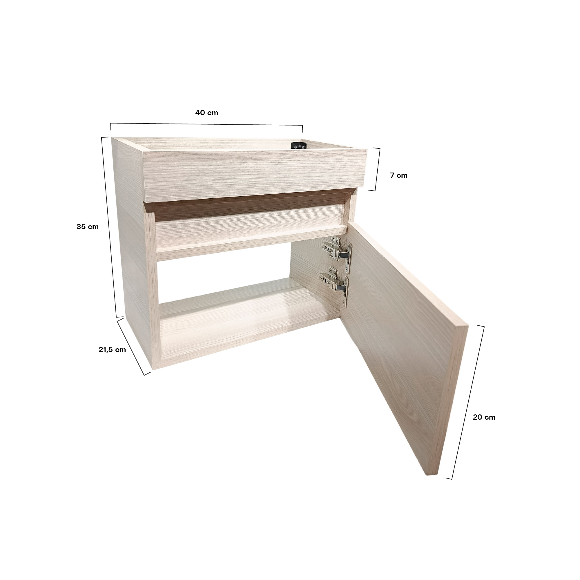 Mueble Aksel Flotante Para Lavamanos Nappo Merano Beige Sin Agujeros