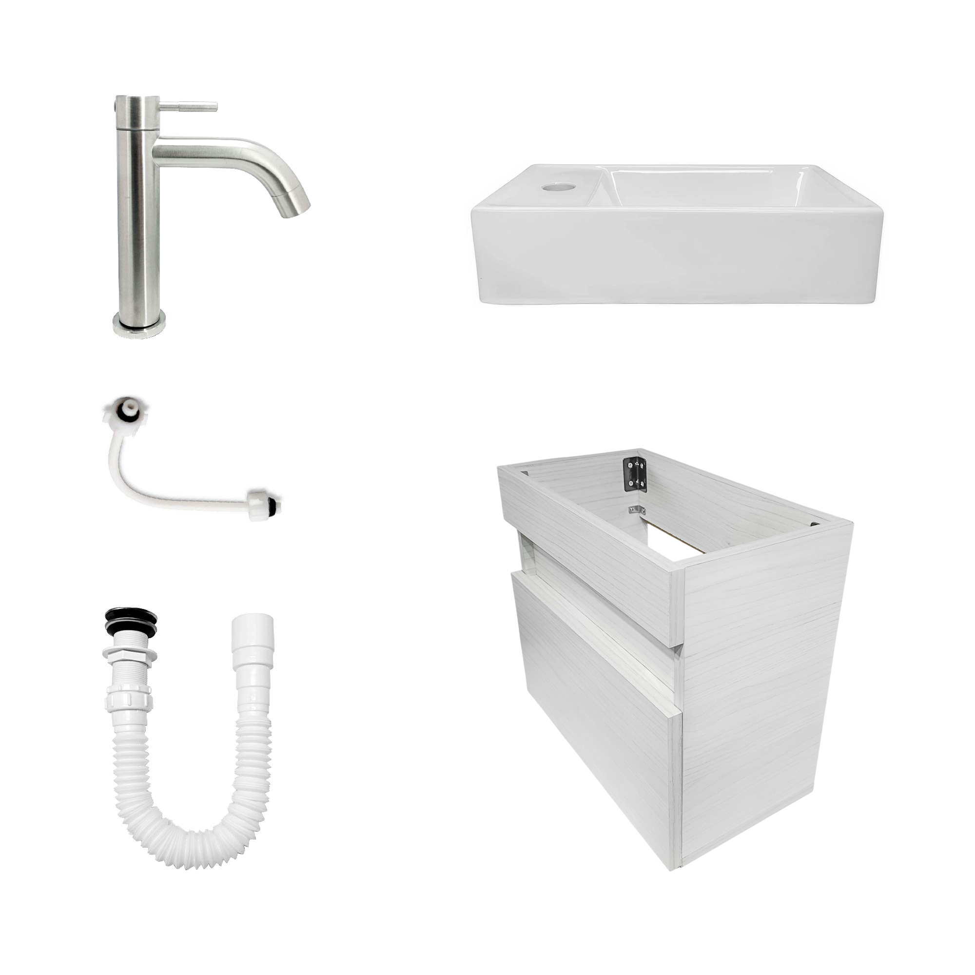 Combo Mueble Lavamanos + Lavamanos + Grifería + Acople+ Push