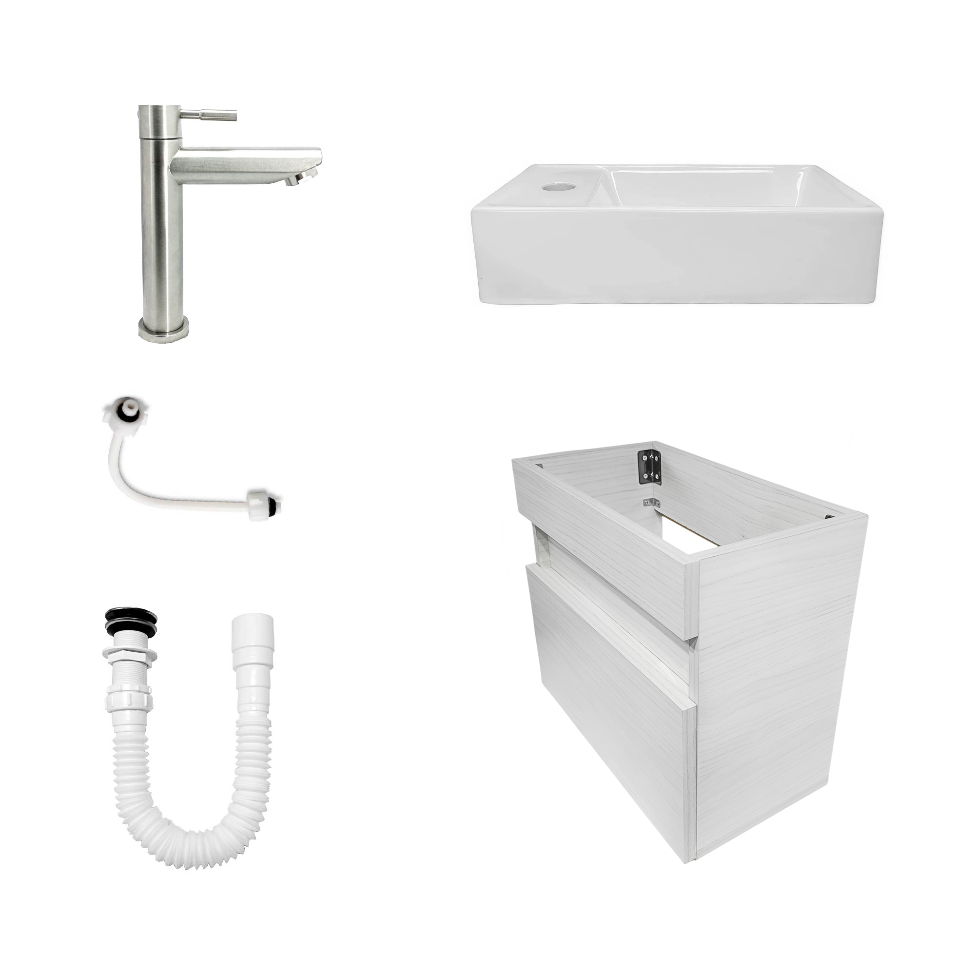 Combo Mueble Lavamanos + Lavamanos + Grifería + Push+ Acople