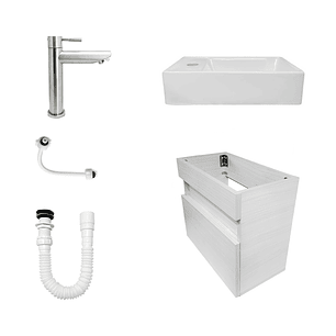 Combo Mueble Lavamanos + Lavamanos + Grifería + Push+ Acople