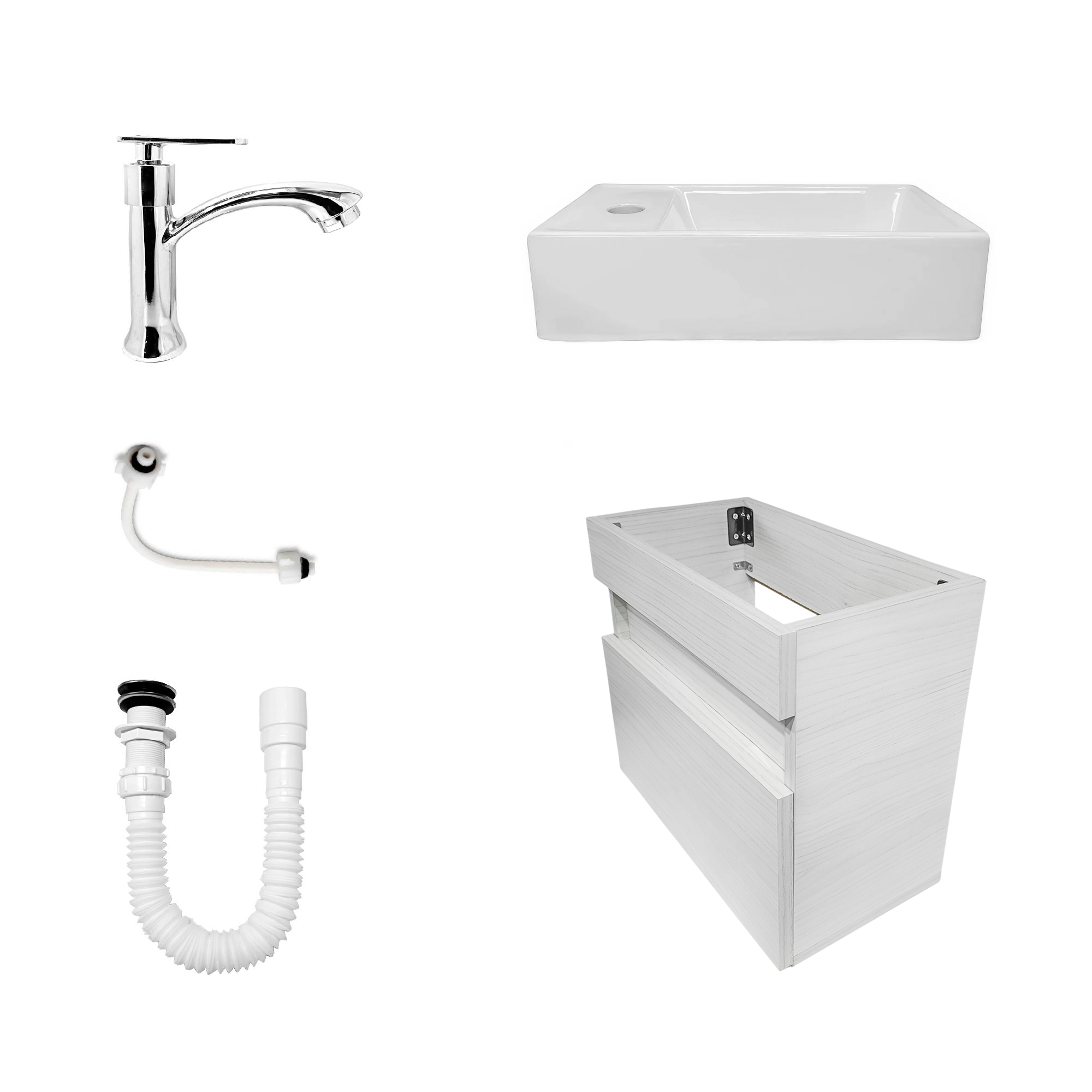 Combo Mueble Lavamanos + Lavamanos + Push + Grifería+ Acople
