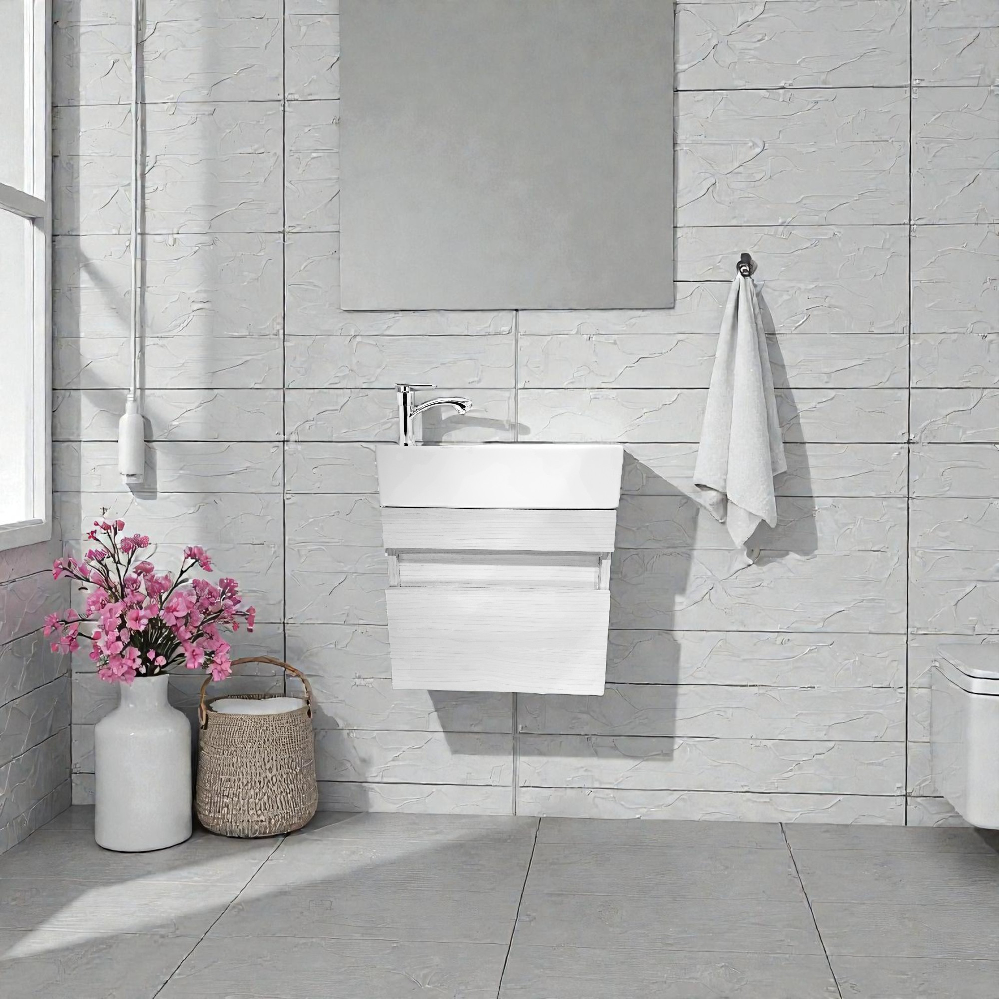 Combo Mueble Lavamanos + Lavamanos + Push + Grifería+ Acople