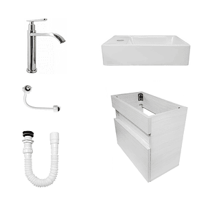 Combo Mueble Lavamanos + Lavamanos + Push + Acople+ Grifería