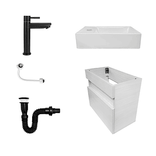 Combo Mueble Lavamanos + Lavamanos + Grifería + Sifón C368
