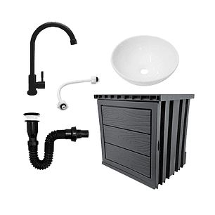 Kit Mueble Pvc + Lavamanos + Griferia Ccol1144