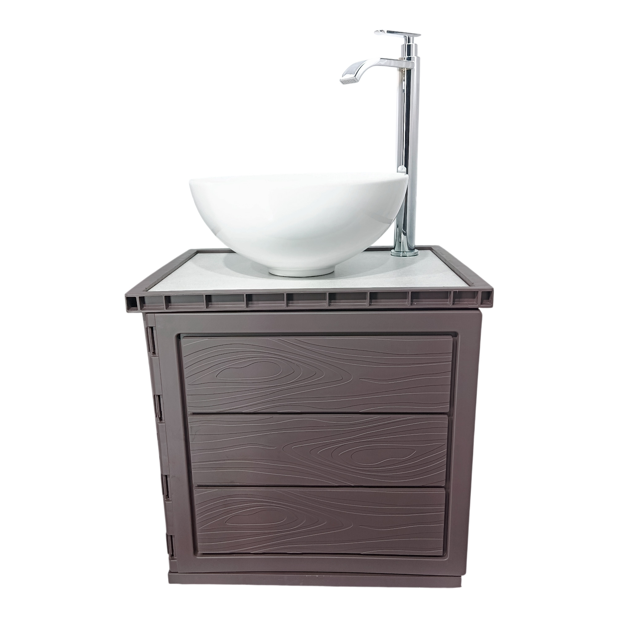 Kit Mueble Pvc + Lavamanos + Griferia Ccol1155