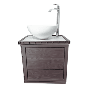 Kit Mueble Pvc + Lavamanos + Griferia Ccol1155