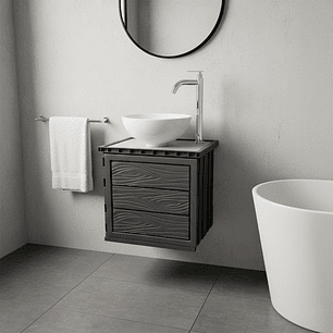 Kit Mueble Gris Pvc + Lavamanos + Griferia Ccol1146