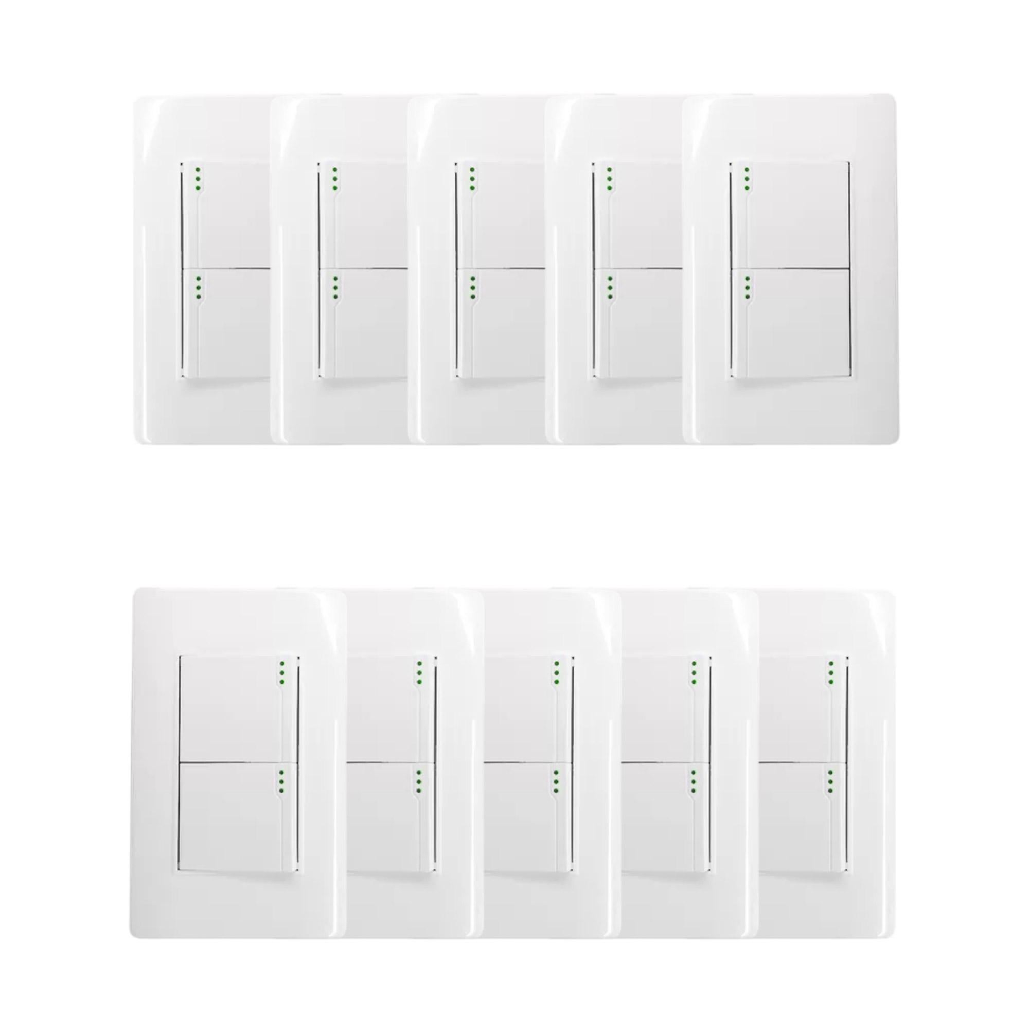 Pack X 10 Interruptor Doble Blanco C1211 10 A 110v Blanco