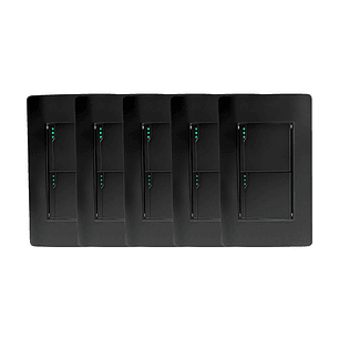 Pack X 5 Interruptor Doble Negro C1212 10 A 110 V