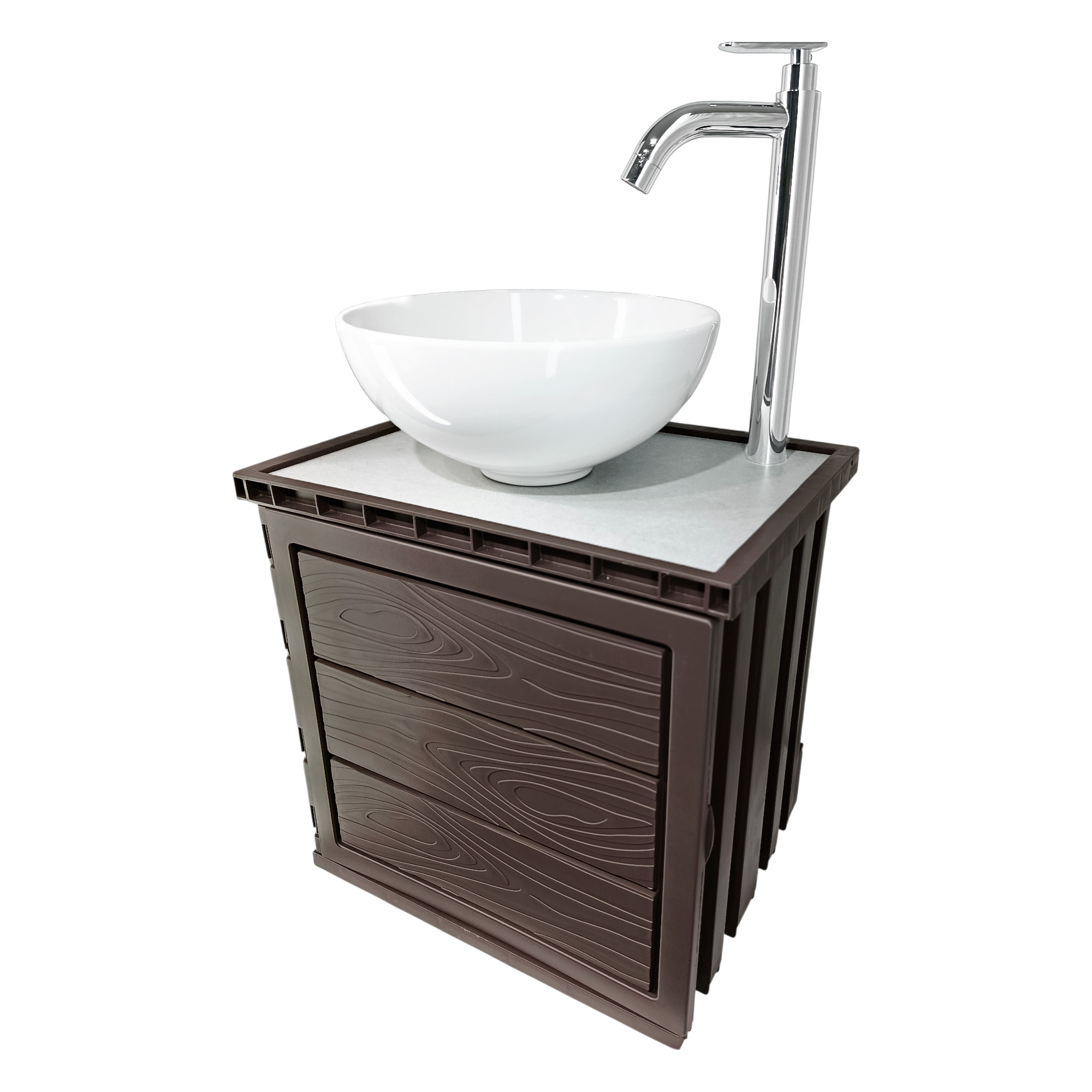 Kit Mueble Pvc + Lavamanos + Griferia Ccol1156