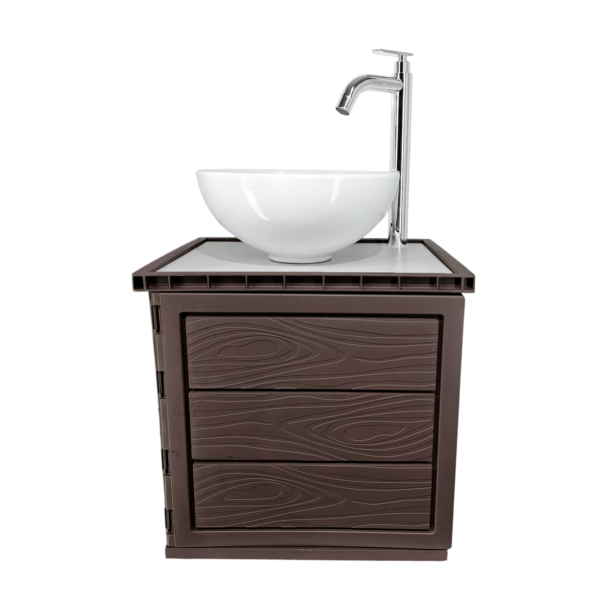 Kit Mueble Pvc + Lavamanos + Griferia Ccol1156