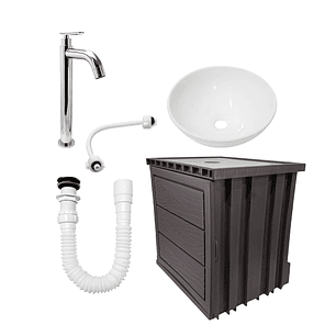 Kit Mueble Pvc + Lavamanos + Griferia Ccol1156