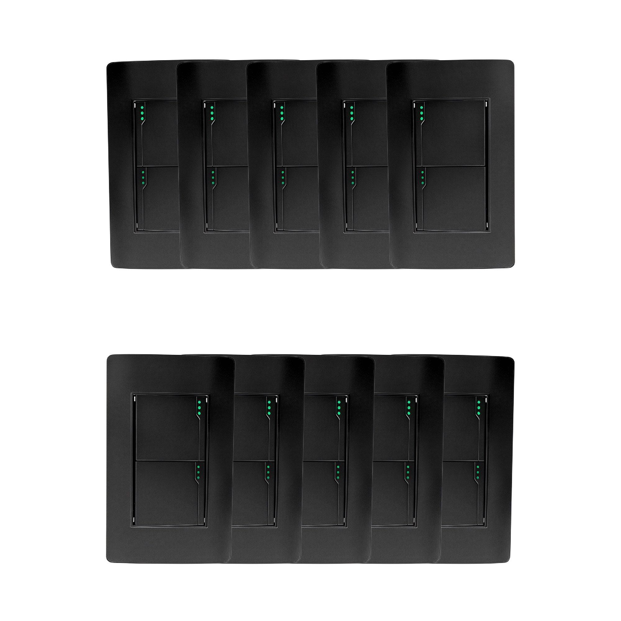 Pack X 10 Interruptor Doble Negro C1213 10 A 110v Negro