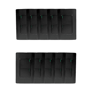 Pack X 10 Interruptor Doble Negro C1213 10 A 110v Negro