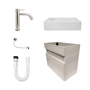 Combo Mueble Vanitory Merano C1271 Beige Un Agujero