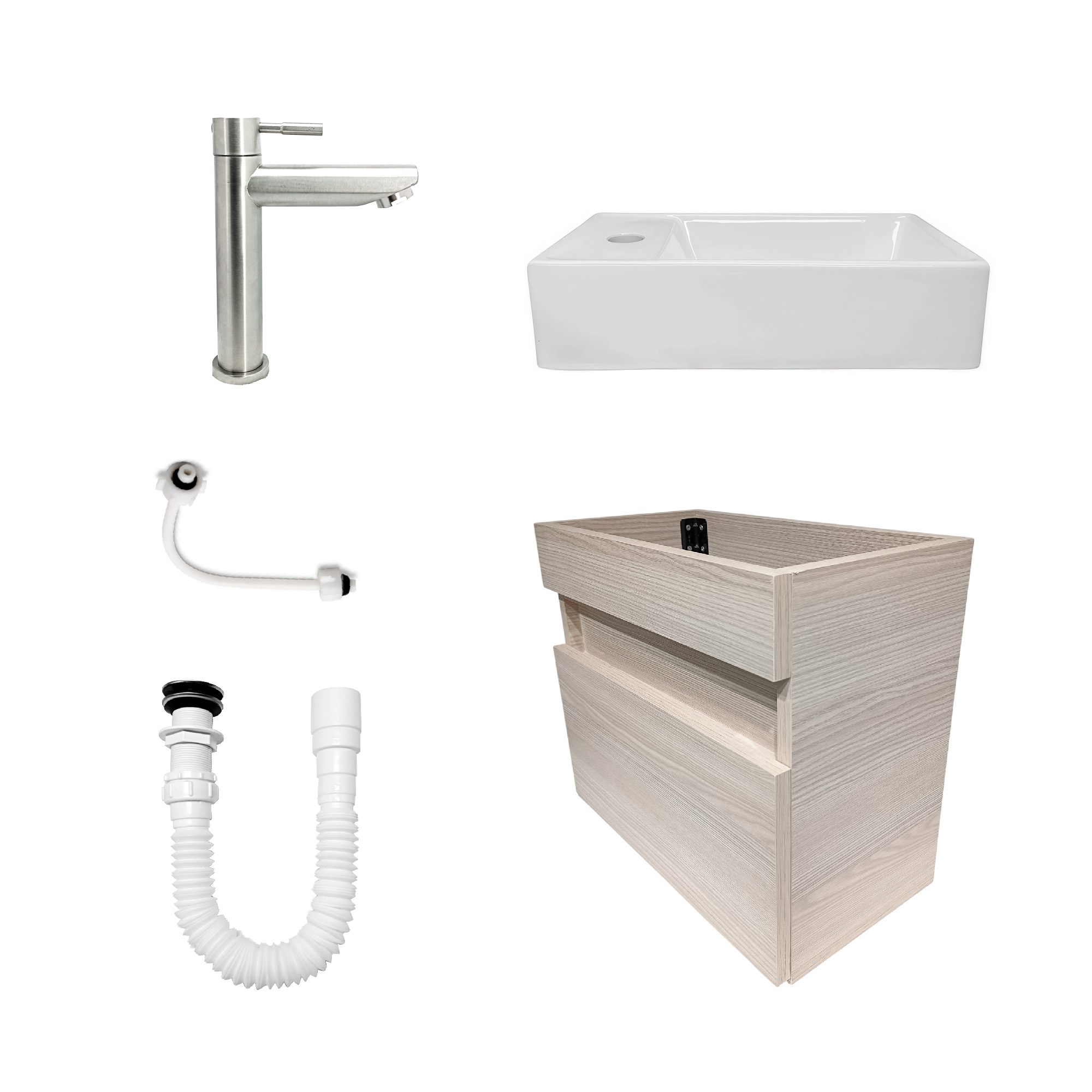 Combo Mueble Vanitory Merano C1272 Beige Un Agujero