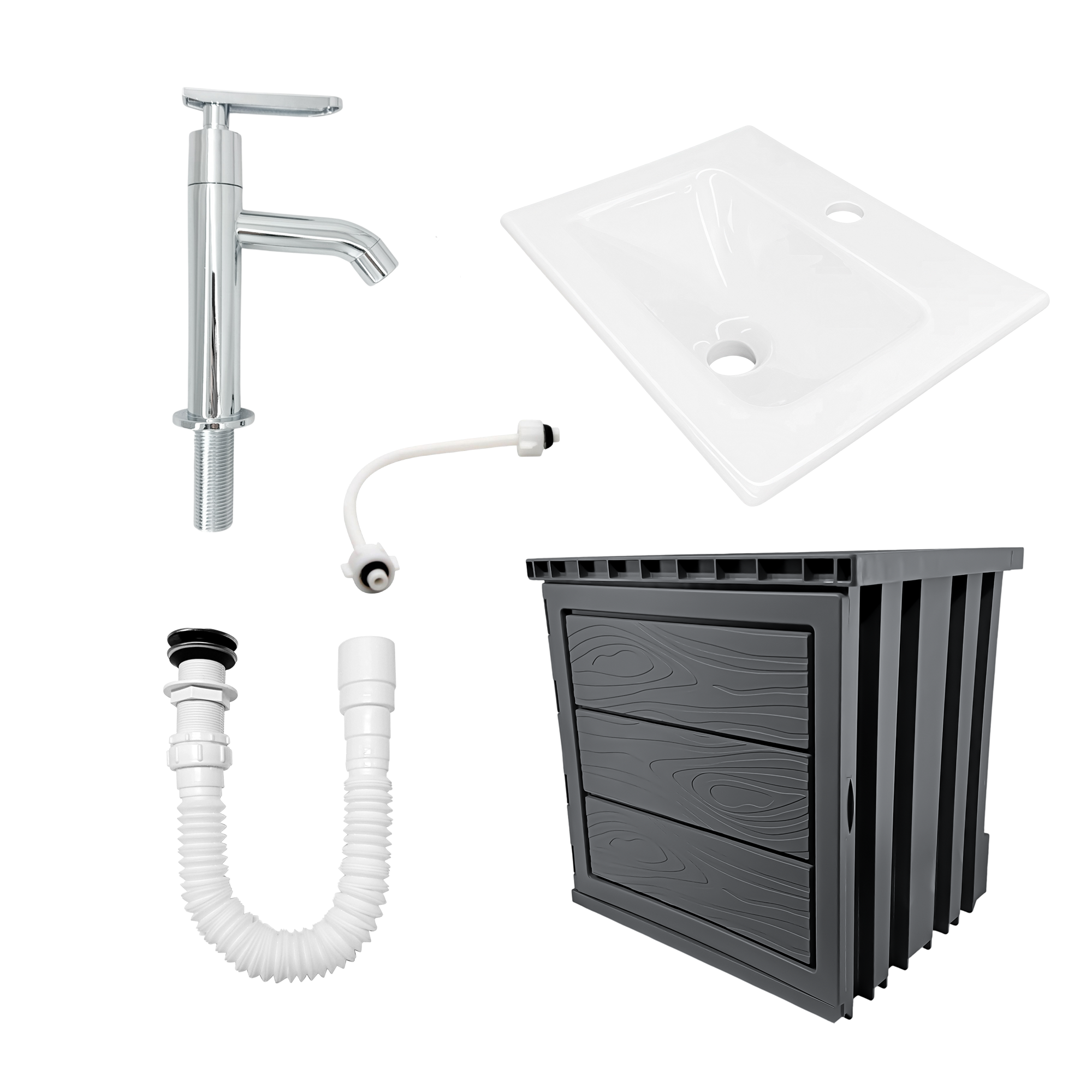 Kit Mueble en PVC + Lavamanos + Grifería  CCOL1116