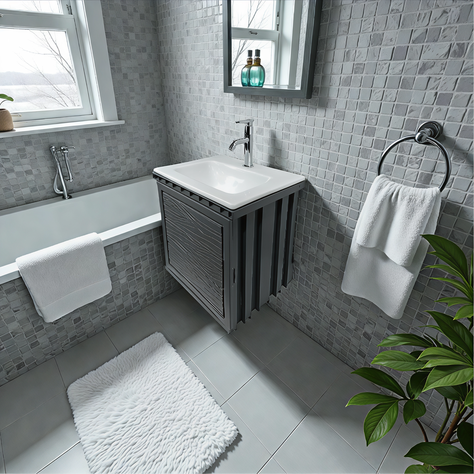 Kit Mueble en PVC + Lavamanos + Grifería  CCOL1116