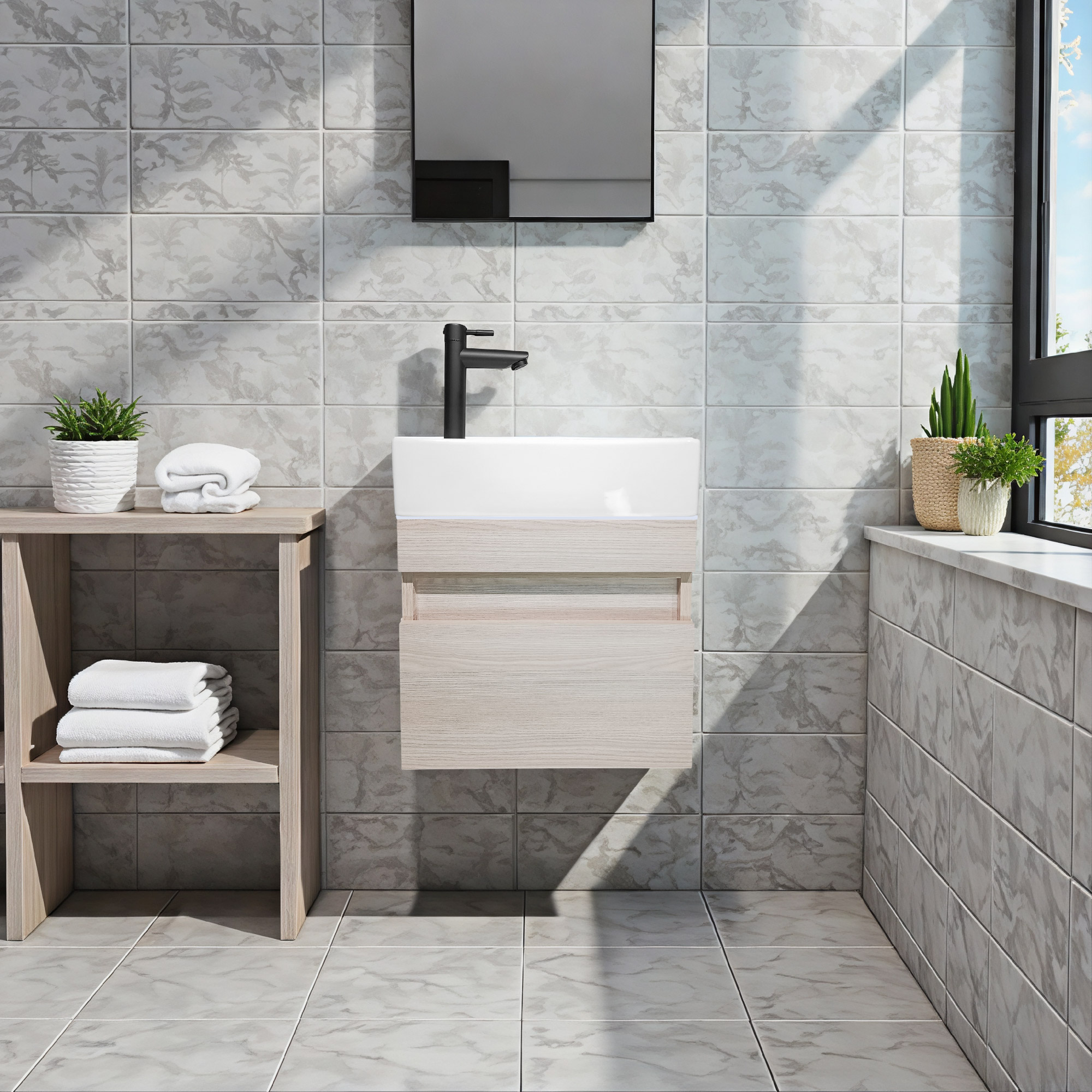 Combo Mueble Vanitory Merano C1275 Beige Un Agujero