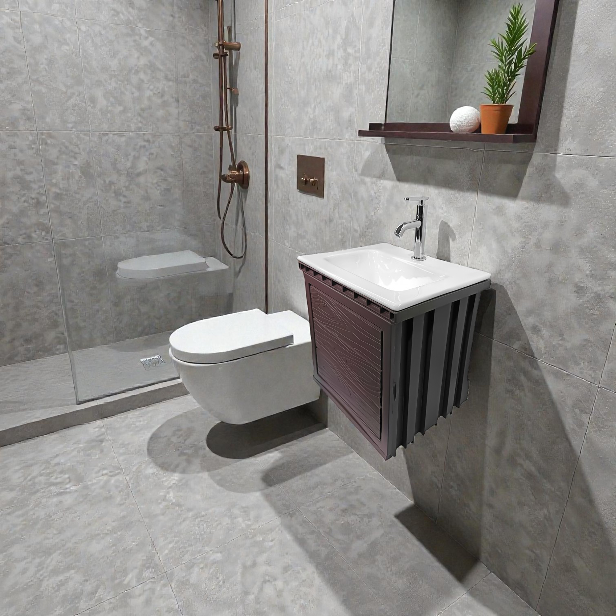 Kit Mueble En PVC + Lavamanos + Grifería  CCOL1117