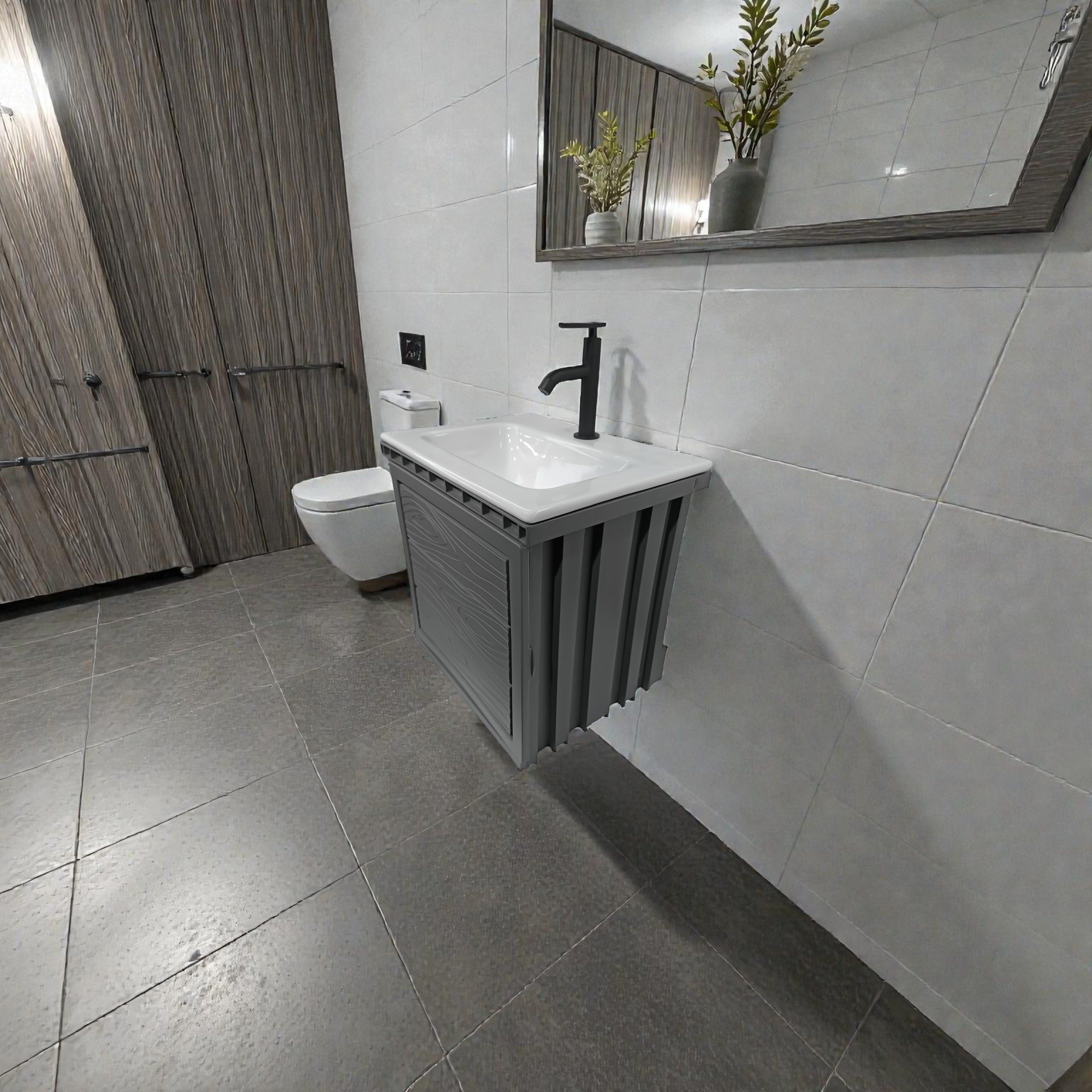 Kit Mueble en PVC + Lavamanos + Grifería  CCOL1118