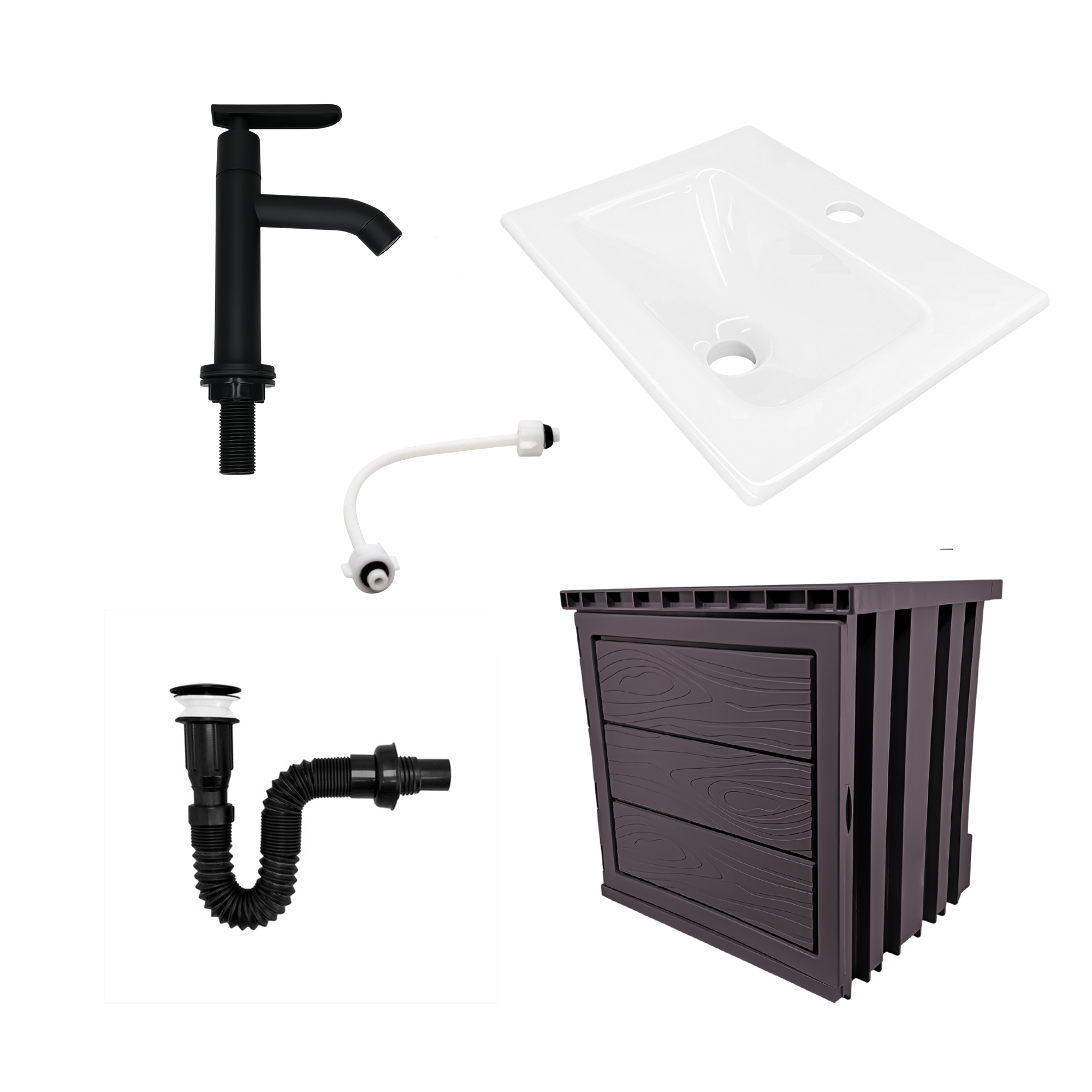 Kit Mueble PVC + Lavamanos + Grifería  CCOL1119