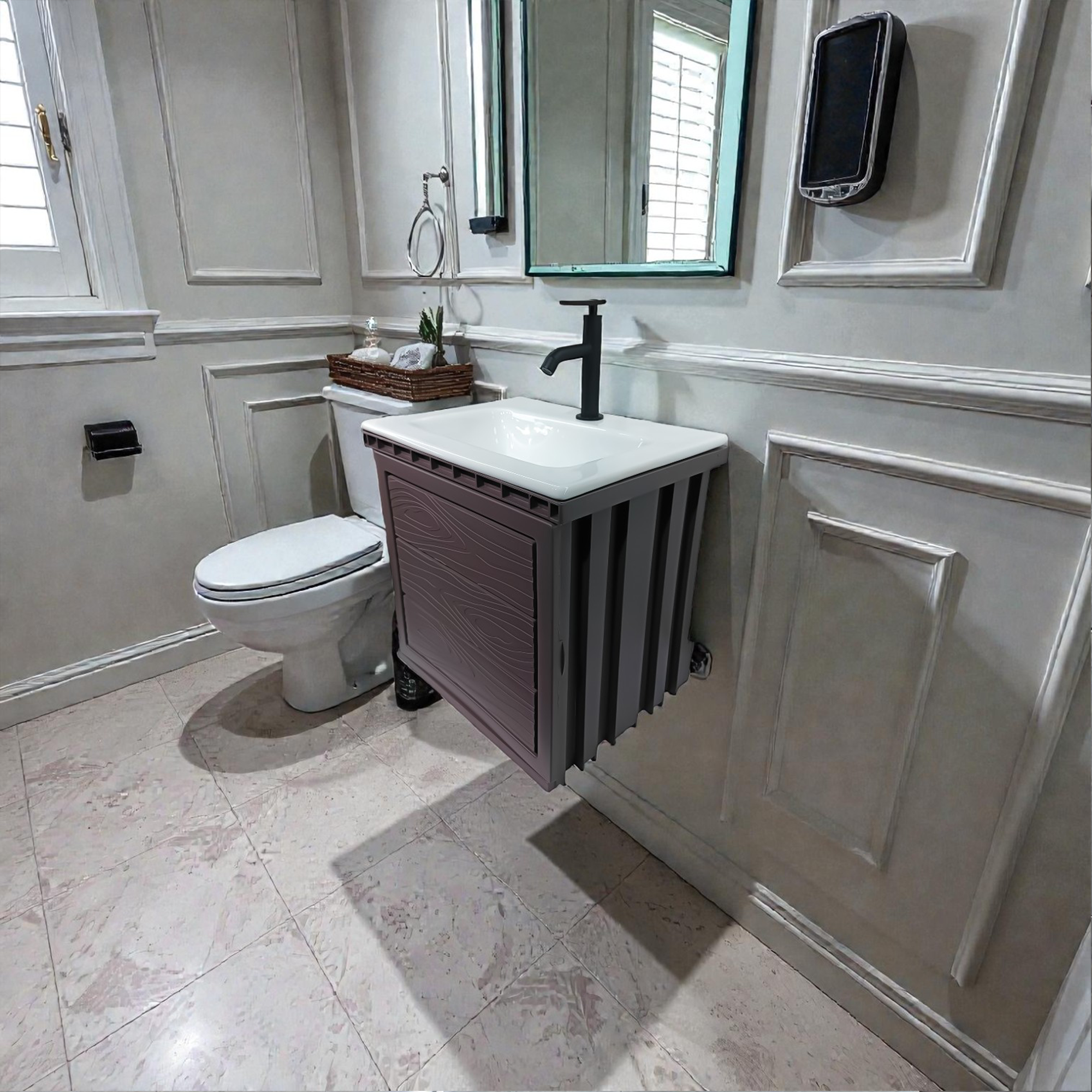 Kit Mueble PVC + Lavamanos + Grifería  CCOL1119